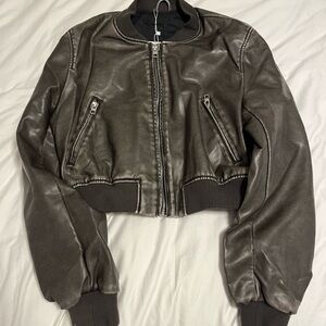 Leather bomber from a boutique . Better quality than the Zara one!